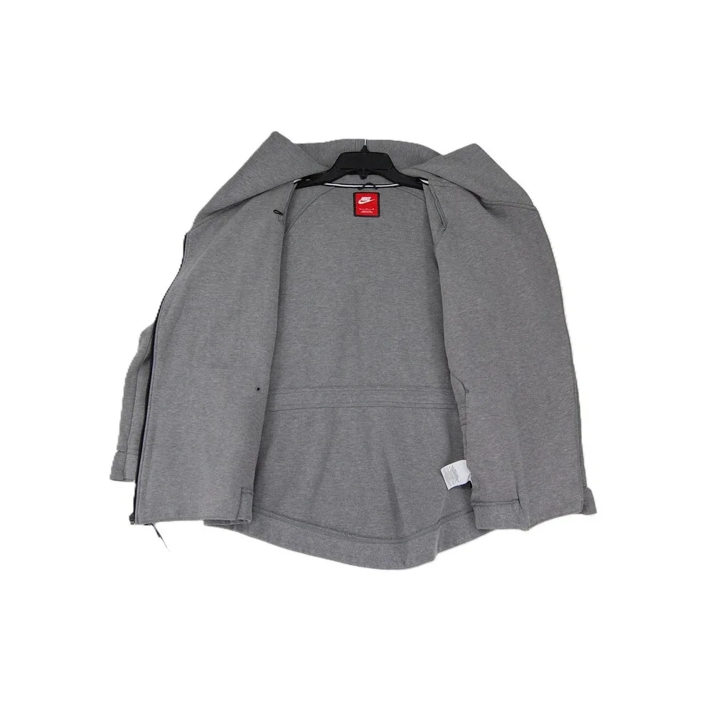 Nike Tech Fleece Jacket Womens Medium Gray Asymmetrical Zip Hoodie Cape Athletic